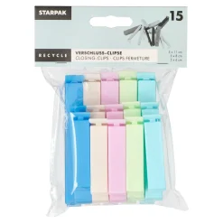Starpak Verschluss-Clipse, PP farbig sortiert, 20 x 15 Stück