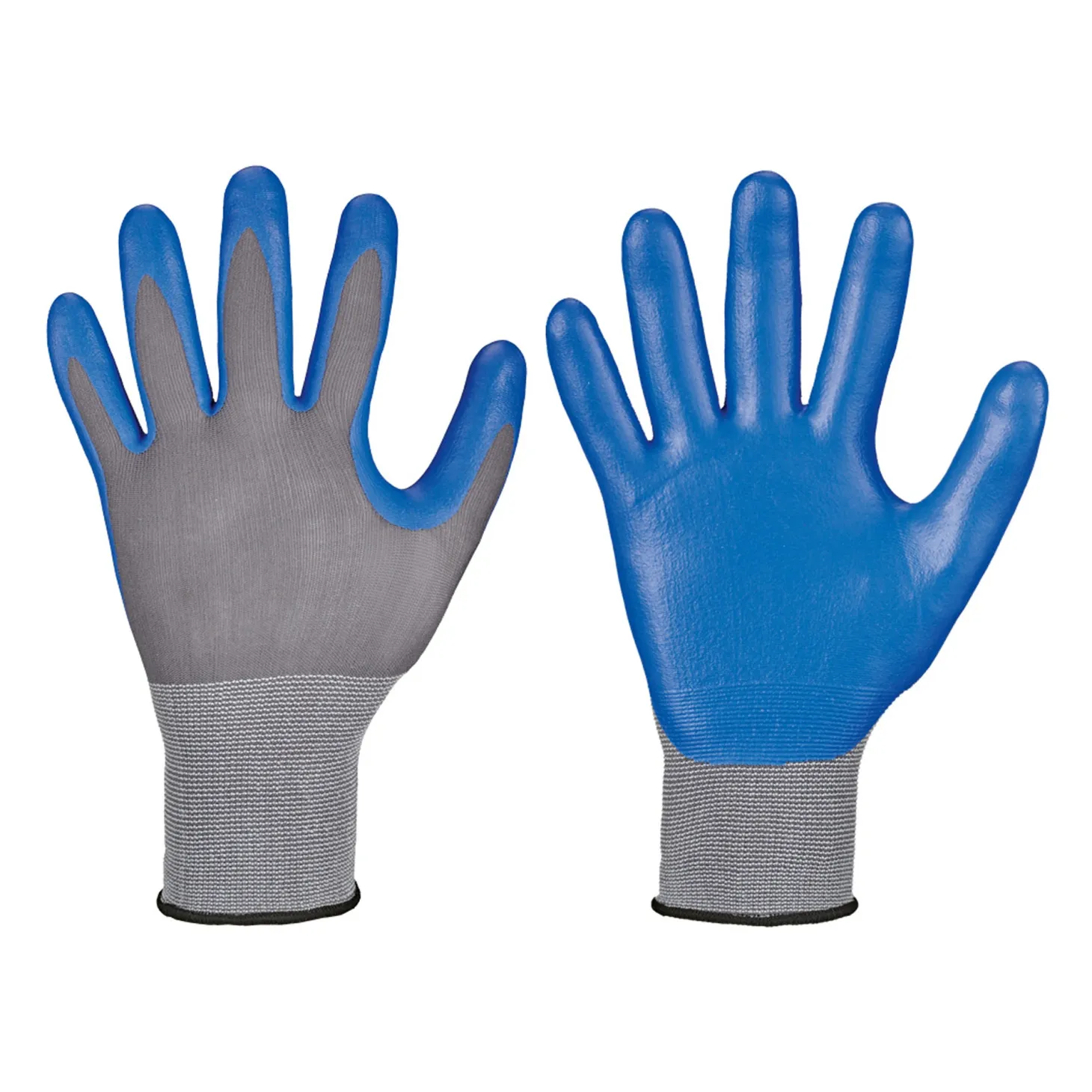 Stronghand Deltana 0655 Feinstrickhandschuhe mit Nitril-Beschichtung grau/blau, VE 144 Paar