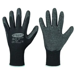 Stronghand Finegrip 0520 Feinstrickhandschuhe mit Latex-Beschichtung schwarz/grau, VE 120 Paar