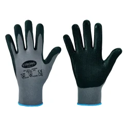 Stronghand Handan 0613 Feinstrickhandschuhe mit Nitril-Beschichtung grau/schwarz, VE 120 Paar