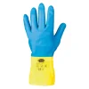 Stronghand Kenora 0456 Chemikalienschutzhandschuhe mit Latex-Beschichtung blau/gelb, VE 144 Paar