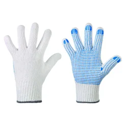 Stronghand Korla 0360 Grobstrickhandschuhe mit Vinyl-Beschichtung weiß/blau, VE 240 Paar