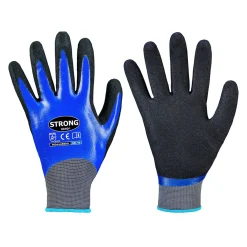 Stronghand Laredo 0634 Feinstrickhandschuhe mit Nitril-Beschichtung blau/schwarz, VE 144 Paar