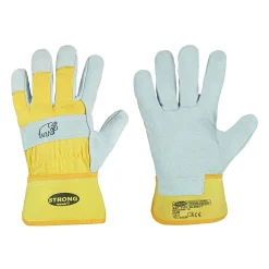 Stronghand Mammut 0119 Arbeitshandschuhe aus Rindspaltleder natur/gelb, VE 60 Paar