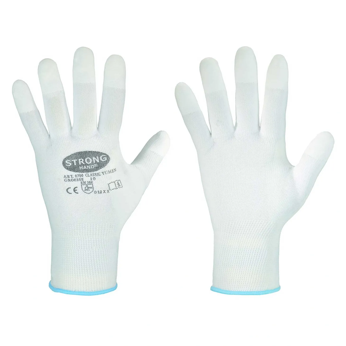 Stronghand Yumen 0700 Feinstrickhandschuhe mit Polyurethan-Beschichtung weiß, VE 240 Paar
