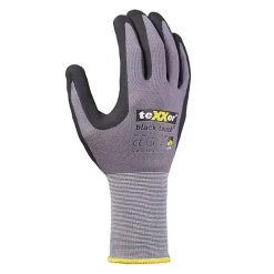 teXXor black touch 2450 Strick Arbeitshandschuhe mit Nitril-Beschichtung grau/schwarz, VE 144 Paar
