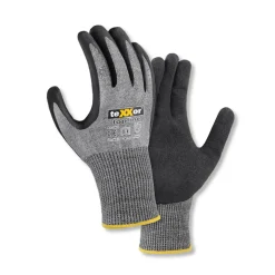 teXXor 2424 Schnittschutz-Strickhandschuhe mit Nitril-Beschichtung grau/schwarz, VE 144 Paar