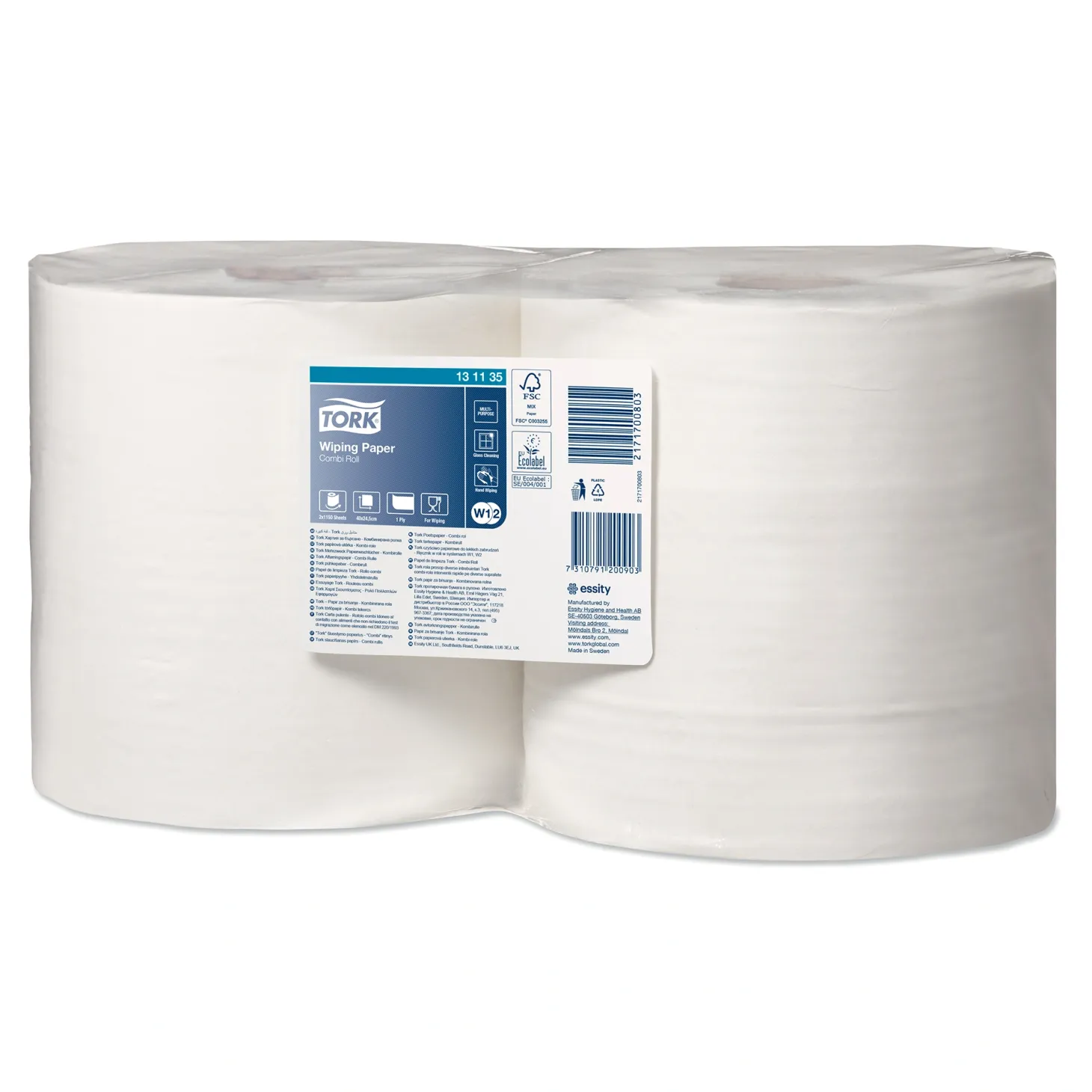 Tork 131135 Advanced Mehrzweck-Papierwischtücher W1 W2, 1-lagig, 460 Meter