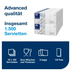 Tork Advanced Soft Lunchserviette 1/8-Falz, 16,3 x 8,2 cm, 3-lg