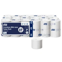 Tork 472199 Advanced Toilettenpapier Midi-Rolle Recycling hülsenlos T7 2-lagig 900 Blatt