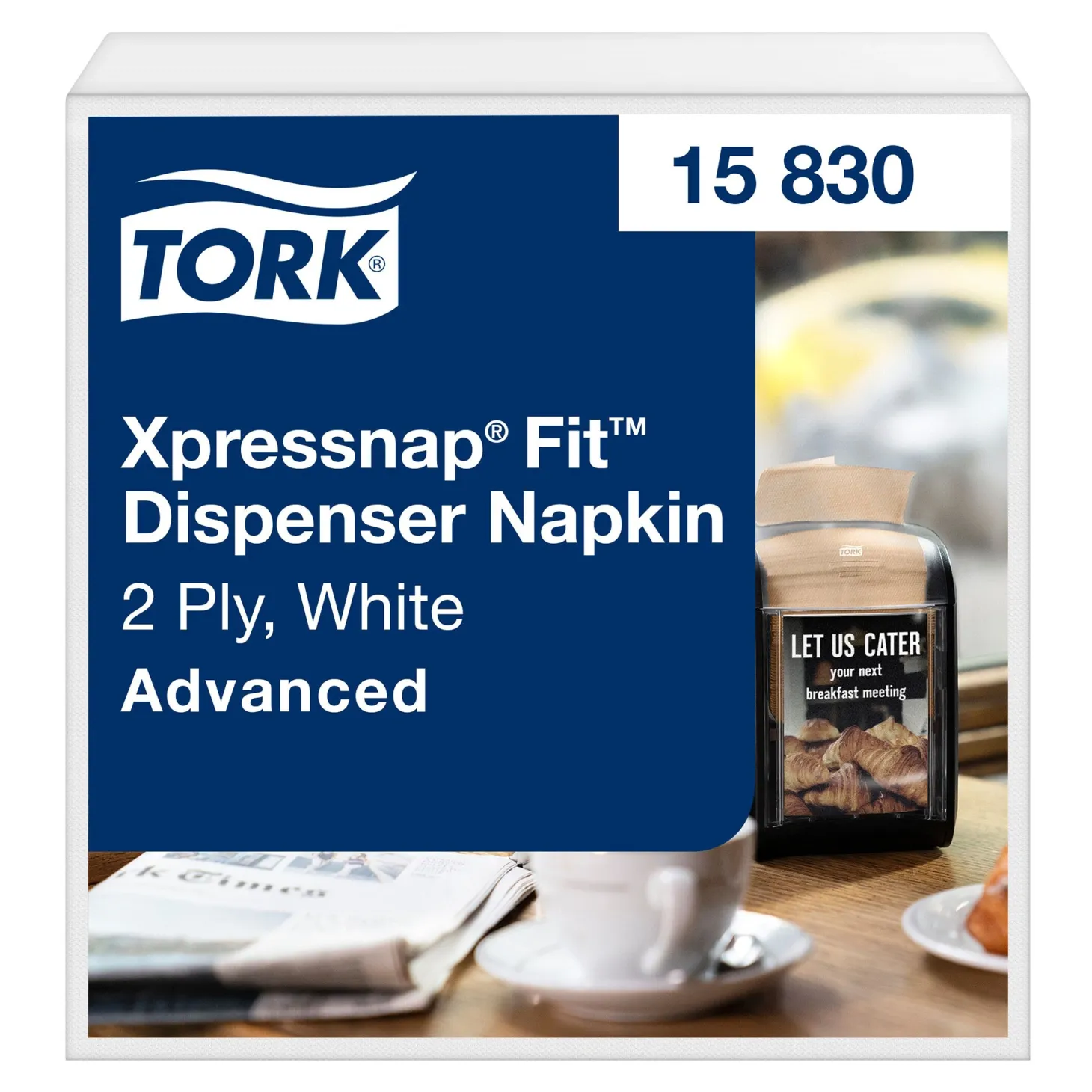 Tork 15830 Advanced Xpressnap Fit Spenderserviette N14 Multifold Z, 21,3 x 16,5 cm, 2-lg, weiß