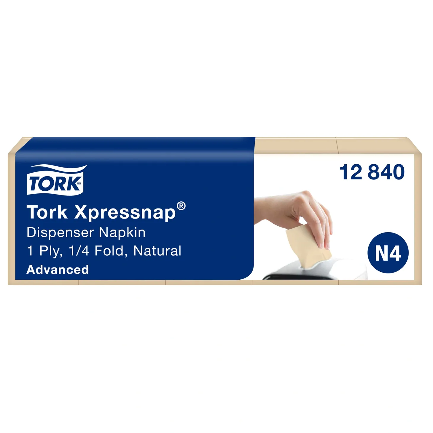 Tork 12840 Advanced Xpressnap Spenderserviette N4 1/4-Falz, 21,3 x 33 cm, 1-lg, natur