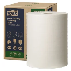 Tork 90537 langlebige Reinigungstücher W1, W2, W3 1-lagig, 114 Meter