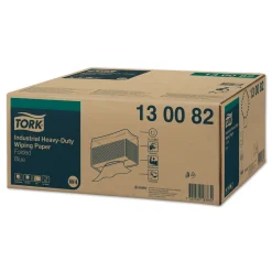 Tork 130082 Premium extra-starke Industrie-Papierwischtücher W4 blau 3-lagig, 32,4 x 38,5 cm, 500 Tücher