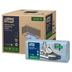 Tork 530279 Premium extra-starke Reinigungstücher W4 blau 1-lagig, 35,5 x 41,5 cm, 420 Tücher