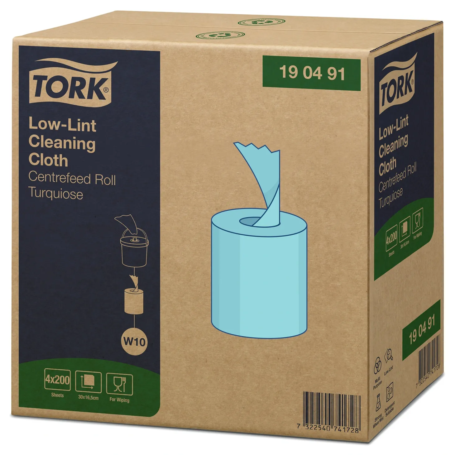 Tork Premium fusselarme Reinigungstücher W10, 800 Tücher