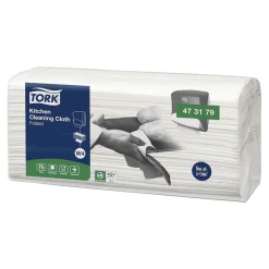Tork 473179 Premium Küchen Reinigungstücher W4 weiß 1-lagig, 35,5 x 41,5 cm, 300 Tücher