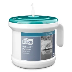 Tork 473186 Reflex Tragbarer Einzelblatt Innenabrollungsspender M4 Starter Pack + 1 Rolle