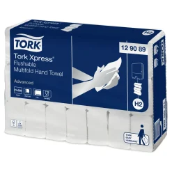Tork 129089 Xpress Advanced schnellauflösende Papierhandtücher Multifold H2 21,3 x 24 cm, 2-lagig, weiß