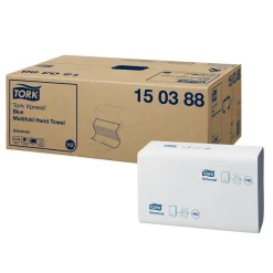 Tork 150388 Xpress Universal Papierhandtücher Recycling Multifold Interfold H2 21,3 x 23,4 cm, 2-lagig, blau