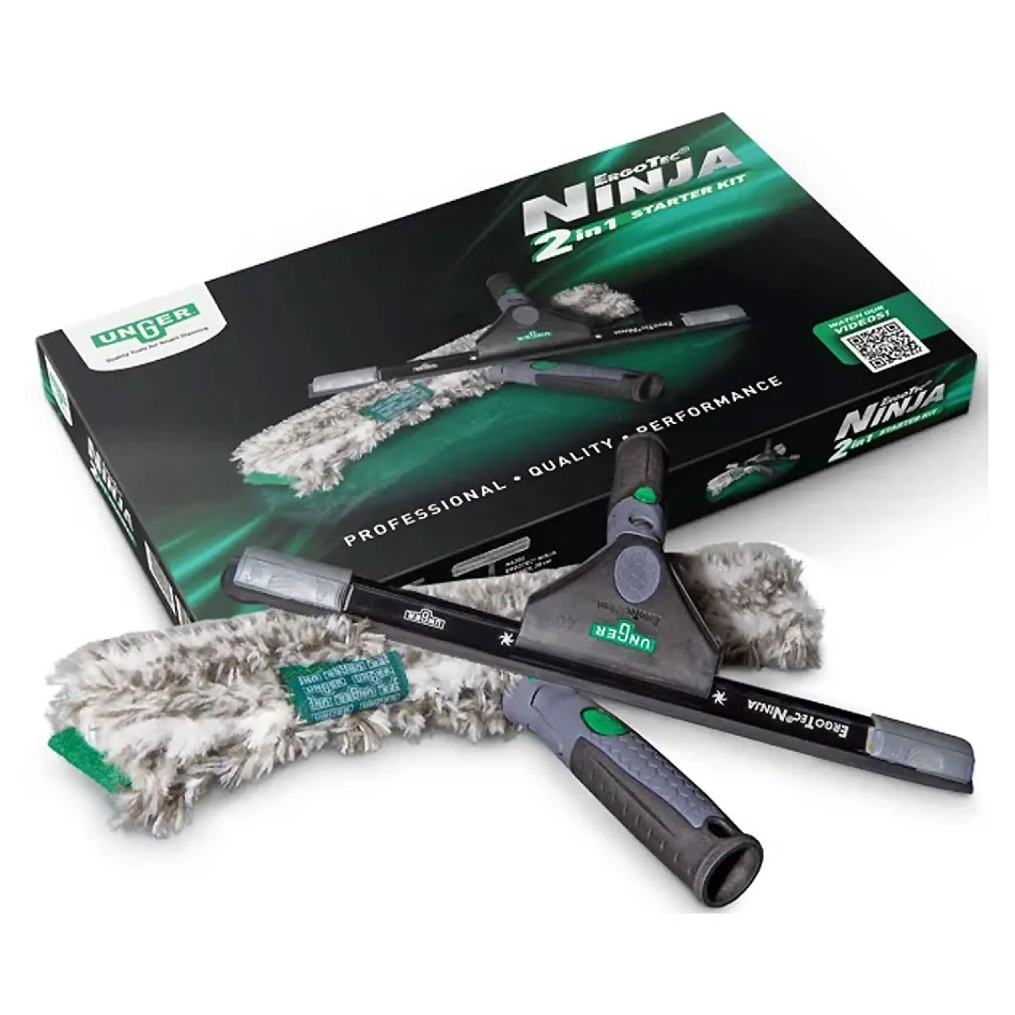 Unger ErgoTec Ninja Starter Set 2in1 Glasreinigungsset, 2-teilig