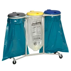 VAR Abfallsammler WS120, 3-fach, fahrbar, 3x120 Liter