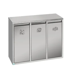 VAR Wertstoffsortiersystem 3x7 Liter Edelstahl