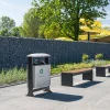 Vepa Bins Abfallbehälter für Abfalltrennung draußen 2x39 Liter mit Regendach und Kippsystem