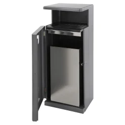 Vepa Bins Abfallbehälter für draußen mit Dach 55 Liter aus Aluminium