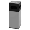 V-Part Ascher-Papierkorb aus Aluminium 50 Liter offen mit 4 Einwurföffnungen